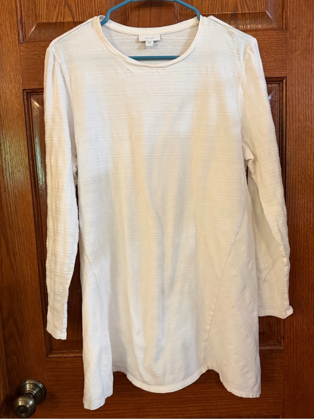 Pure Jill Large Ivory Textured Pullover Tunic Long Sleeve